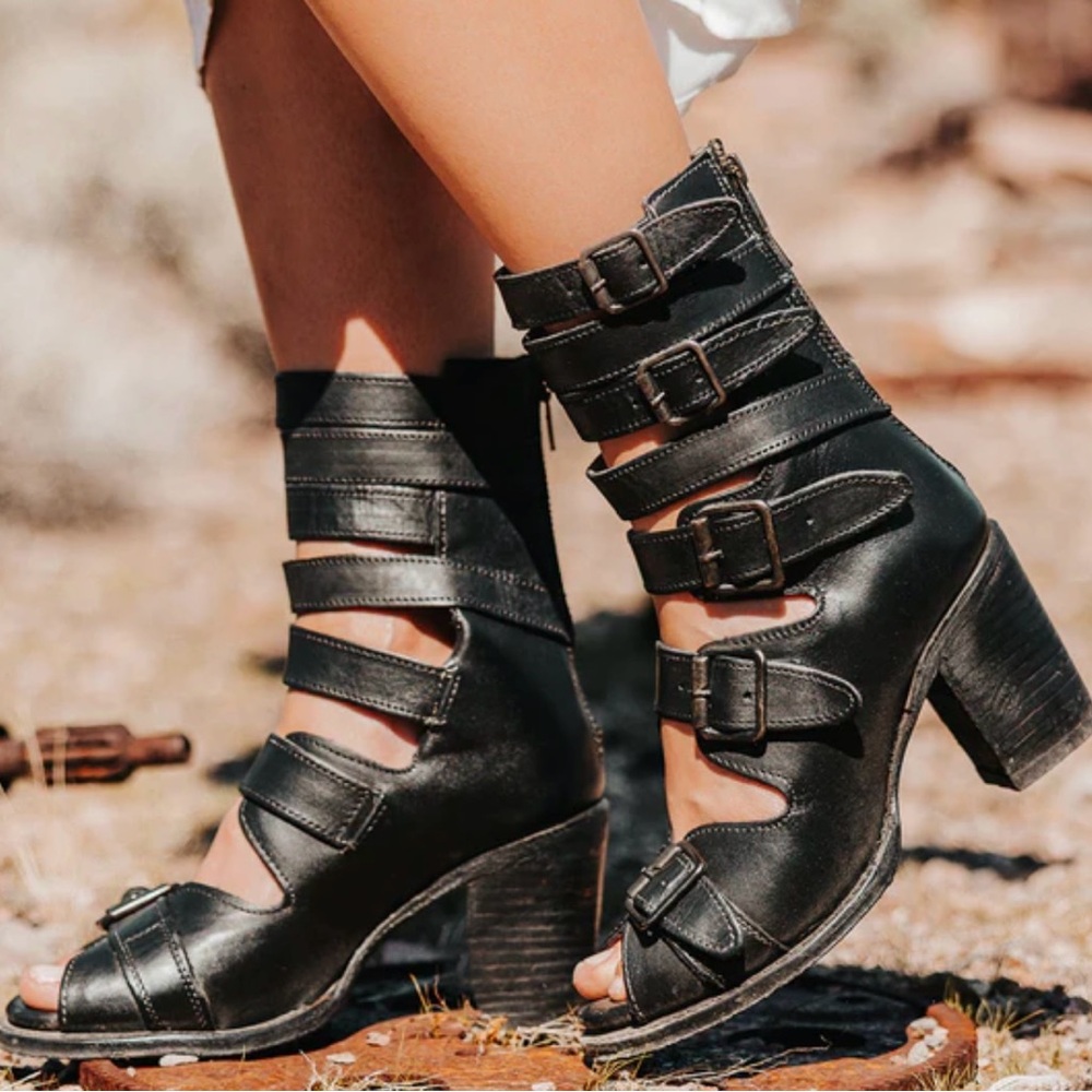 Freebirds Black heeled boots